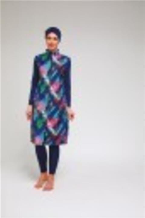 Chelly Kadın Dijital Desenli Yelekli Tesettür Mayo