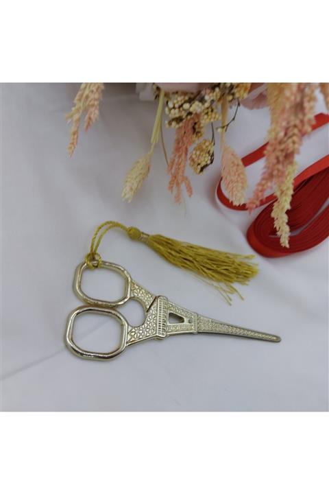 Aker Hediyelik Eyfel Nişan Makası Fransa Paris Nişan Makasları Eyfel Kulesi Tasarımlı Özel Gün Gold Makası Modeli