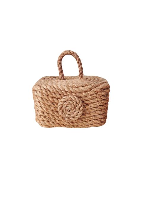 Pi İthalat Dekoratif Dörtgen Beton Kapı Stoperi Halat Jüt Ip 1500gr