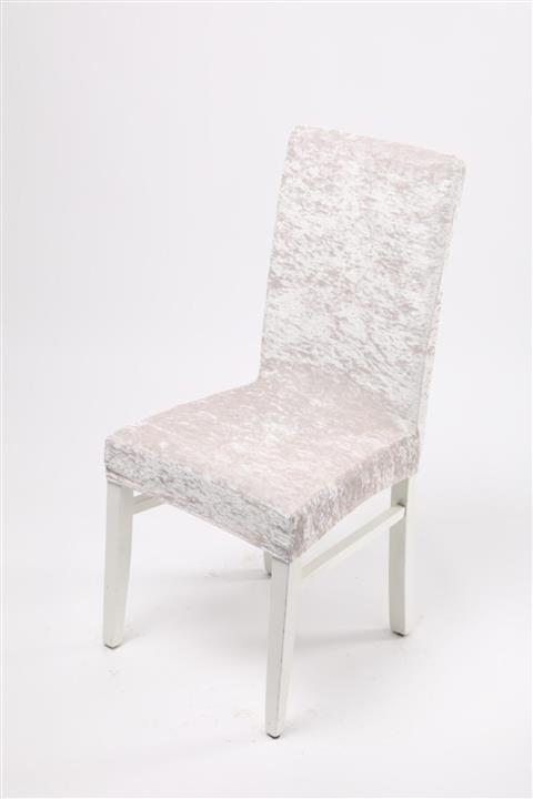 GUZGUN Kadife Gri Likralı Sandalye Kılıfı