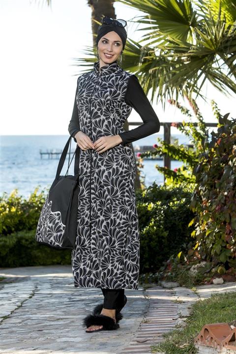 Armes Kadın Siyah Tam Boy Tesettür Mayo