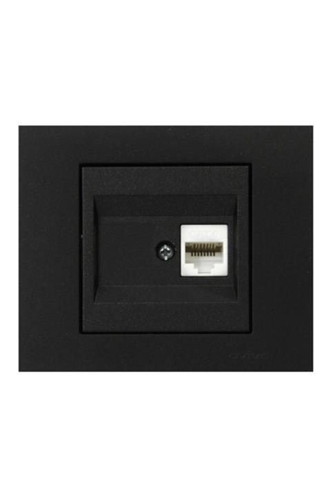 OVİVO Grano Siyah Data Prizi (rj45-cat6 Jaklı)