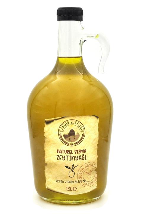 Demir Çiftliği Naturel Sızma Soğuk Sıkım Zeytinyağı 1,5 L Cam Şişe 2021-2022 Sezon Yeni Mahsül