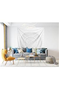 Hobimania Mandala Beyaz Duvar Örtüsü 150x100 Cm Duvar Dekorasyon Moda