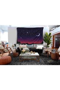 Hobimania Duvar Örtüsü Tapestry Ay Ve Yıldızlar Galaksi 150x200 Cm Duvar Dekorasyon Moda