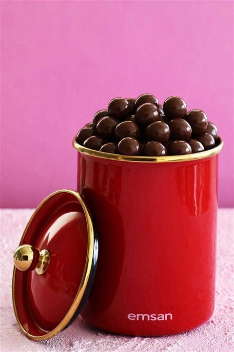 Emsan Troy Emaye Büyük Kavanoz Kırmızı