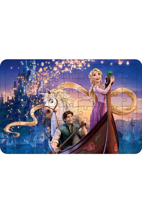 Güven Serigrafi Rapunzel 54 Parça Ahşap Çerçeveli Puzzle Yapboz