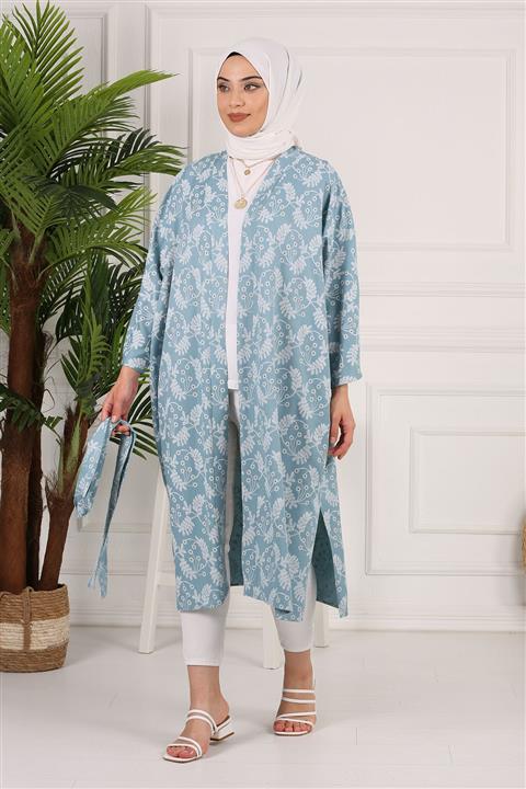 Miezza Kadın Desenli Kimono