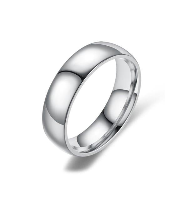 Chavin 6 Mm Söz Bayan Erkek Çelik Yüzük Cr99by