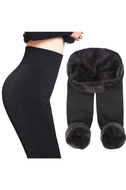 SRHN Kadın Siyah Renk Termal Peluş Tayt