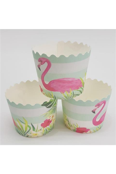 Kelebek Oyuncak Mavi Flamingo Cupcake Kabı 25 Adet