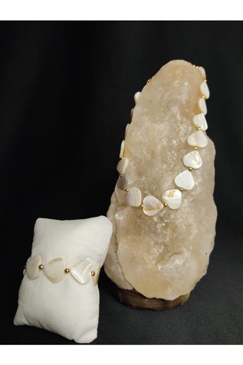 Arzu Kalp Kesim Sedef Taşlı Doğaltaş Set