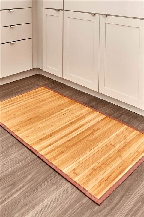 Binbirreyon Bambu Halı Bambu Kilim Kaydırmaz Tabanlı 80x120cm Açık Kahve Lc051