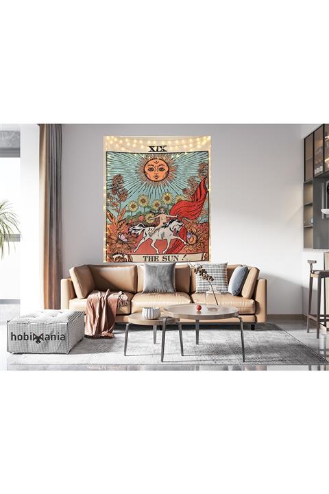 Hobimania Tarot The Sun Duvar Örtüsü Güneş 150x100 Cm Duvar Dekorasyon Moda
