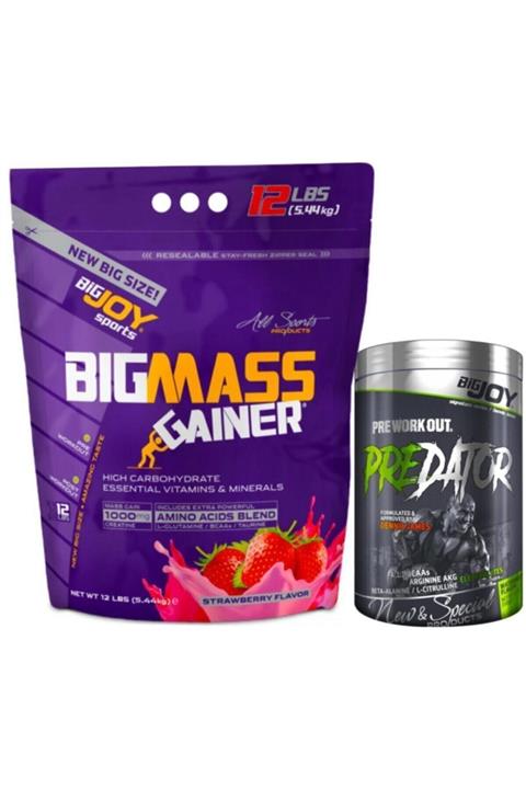 Bigjoy Sports Bigjoy Big Mass Gainer 5440gr Çilek Aromalı Predator Pre Workout 510 Gr