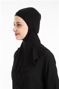 BİCARDİN Boyunluklu Hijab Bone - Siyah