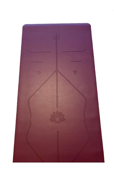YogaTime Mor Rubber Laser Line Yoga Mat 3 mm