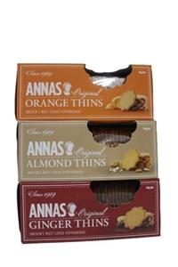 Lotus Annas Ginger Thins - Bademli- Portakallı Bisküvi 3'lü 150gr