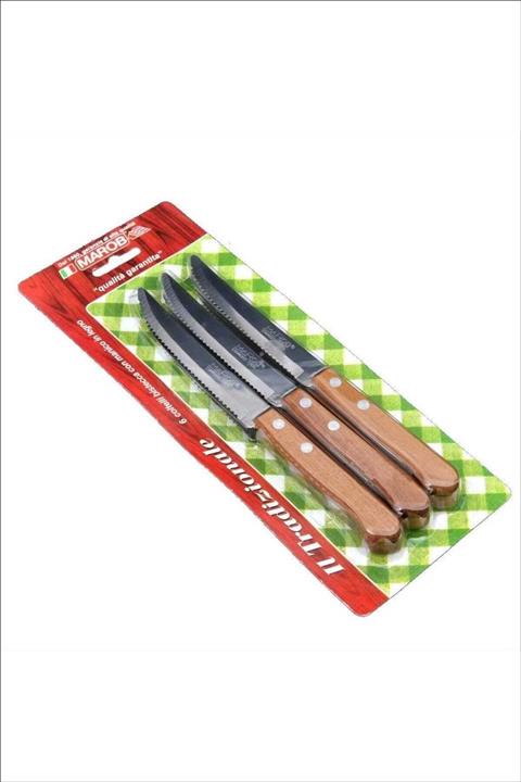 MAROB 6 Adet Ahşap Saplı Steak Et Bıçağı
