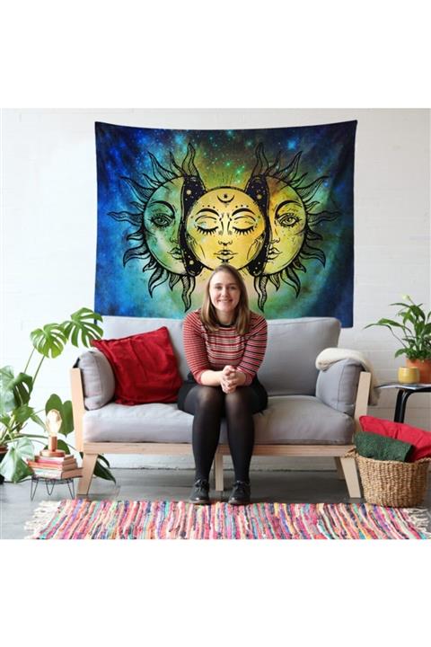 PASAJ HOME Pastel Güneş Ve Ay Duvar Örtüsü