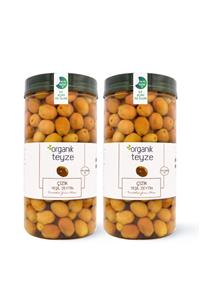 Organik Teyze Çizik Yeşil Zeytin (201-230, Xl) 1 Kg X 2