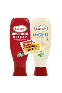 Calve Acılı Ketçap 600 gr + Calve Yağı Azaltılmış Mayonez 540 gr 2'li Set