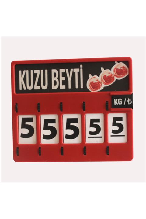 Yamani Display (10 Adet) 5 Haneli Makaralı Fiyat Kaseti (kırmızı Renk)