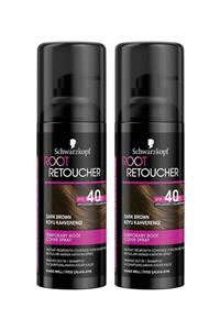 Schwarzkopf Root Retoucher Beyazları Anında Kapatan Sprey Boya Koyu Kahverengi 120 Ml X 2 Adet