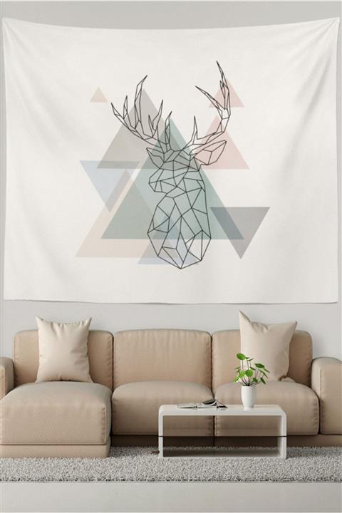Ysahome Üçgen Geyik Desenli Duvar Halısı