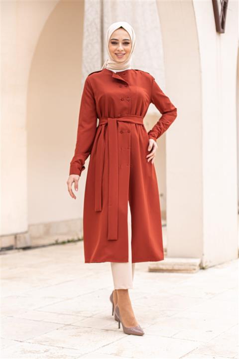 Lavienza Kadın Kuşaklı Uzun Kimono