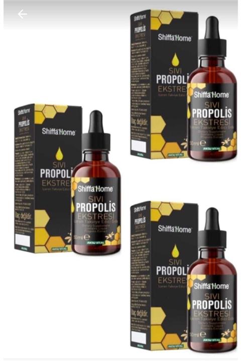 Shiffa Home Sıvı Propolis Ekstresi Damlalıklı Cam Şişe 50 ml 3 Adet