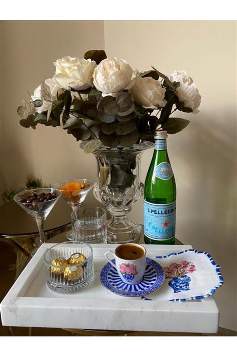 LİNDA MİA Bleu Blanc Pembe Kotkeyl Peçete Tekli