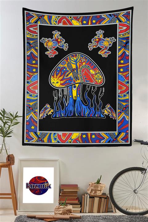 Kozmik Tapestry Magic Muhroom Duvar Örtüsü