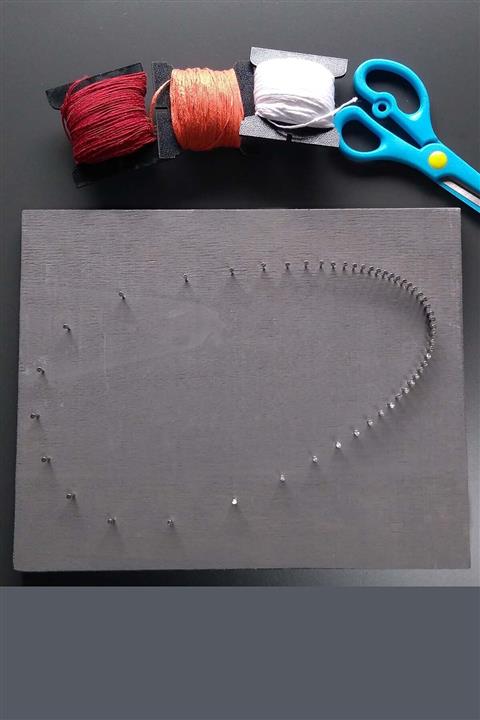 ROPENROLL METEOR,  ÇİVİLERİ ÇAKILMIŞ HAZIR HALDE, String Art, Filografi DIY Paneli (İPLER DAHİL DEĞİLDİR)