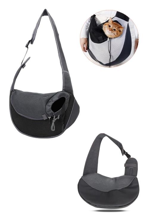 Carneil Bluetick Siyah Small 45x27 Hanger Tek Omuz Askılı Küçük Irk Kedi Köpek Taşıma Seyehat Çanta Ont202