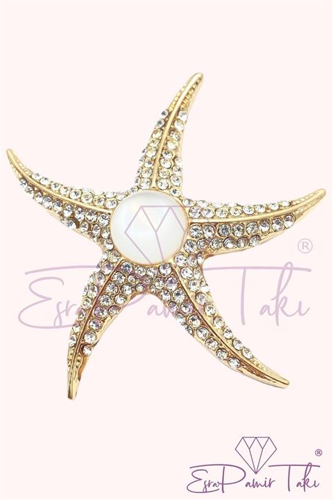 Esra Pamir Taşlı Deniz Yıldızı Broş