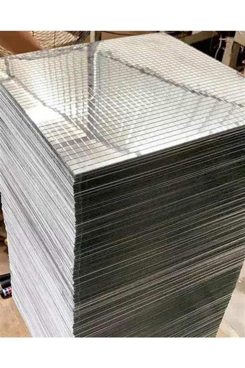 DEKOELF Kendinden Yapışkanlı Buton Ayna Gümüş 4lü 30x30 4 Adet Olarak (İADESİZ)