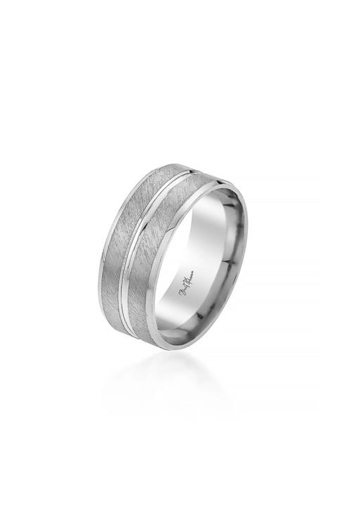 Gümüş Pazarım Çift Sıra Şeritli Erkek Gümüş Alyans