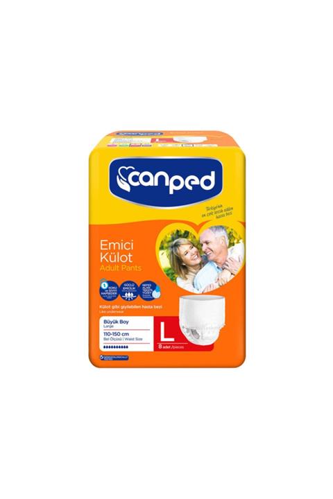 Canped Külotlu Hasta Bezi Emici Külot Large 8li