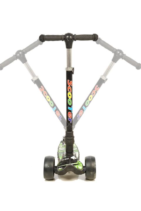 Sole Çocuk Yeşil Grafiti Desen Maxi Led'li Büyük Üç Teker Katlanabilir Scooter