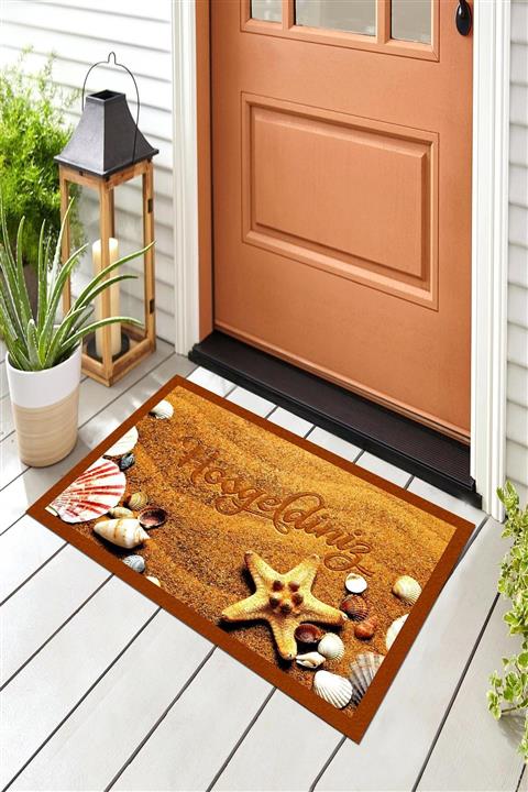 Evsebu Dekoratif Kapı Önü Paspası Hoş Geldiniz Kumsal