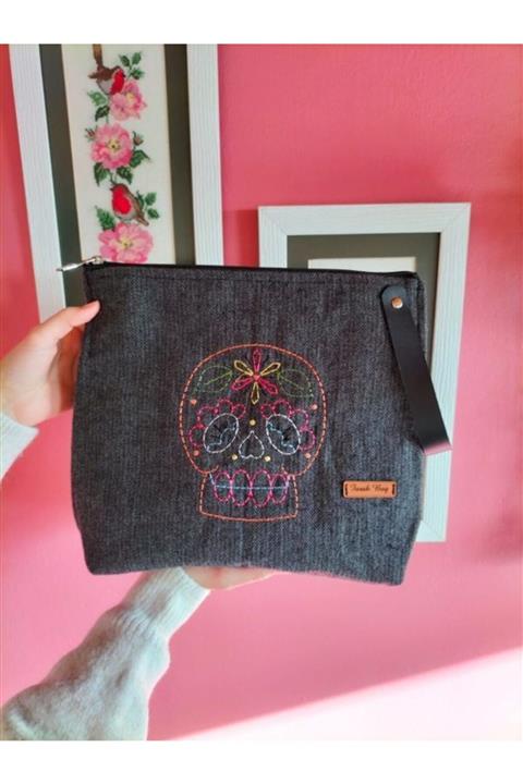 Farah Bag Kese Kağıdı Clutch Kurukafa