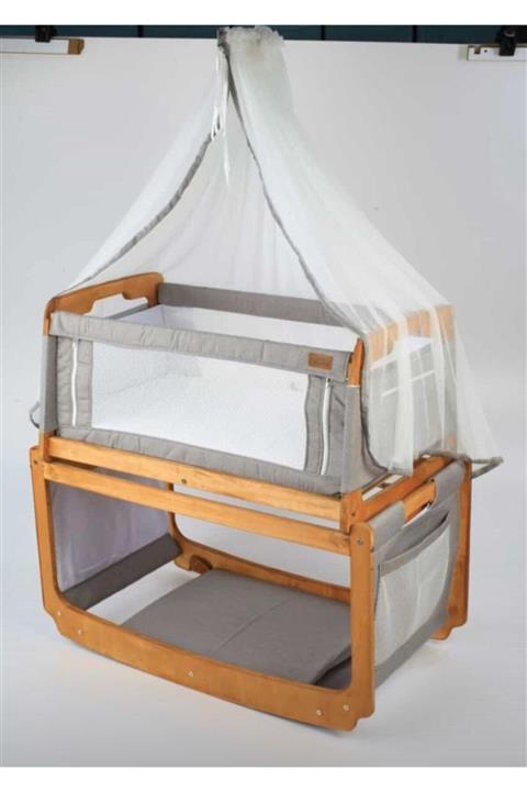 Jaju Baby Sallanabilir Ahşap Tüllü Beşik
