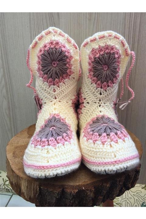 CNS Plastik Unisex Bej Pembe Patik Ev Botu