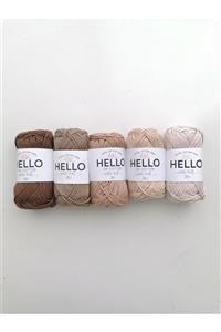 HELLO Iplik 5'li (punch, Amigurumi) Kahve Serisi 1 25gr