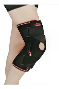 Orthosoft Siyah Ön Çapraz Bağlı ve Ligament Destekli Çektirmeli Dizlik