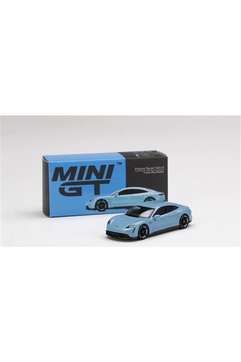 mini gt Porsche Taycan Turbo S Frozen Blue Metallic 1:64 Model Uyumlu Araba