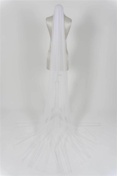 Mediha Cambaz Bridal Uzun Sade Ipek Tül Duvak 250 Cm