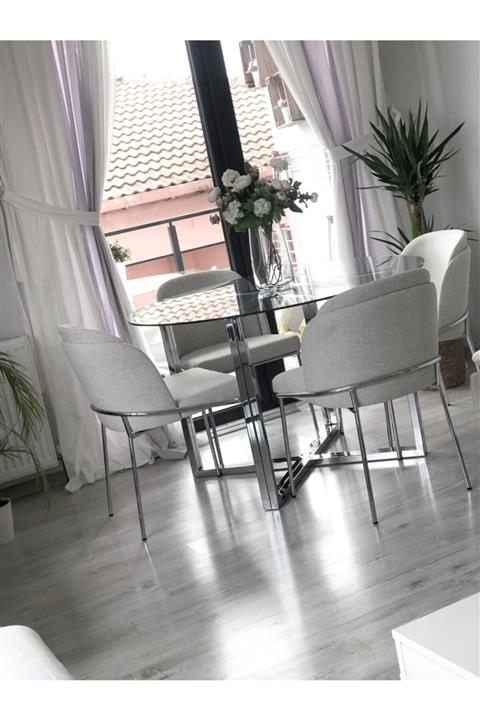 Alperarda Design Morena Sandalye 6 Adet Gümüş Ayaklı