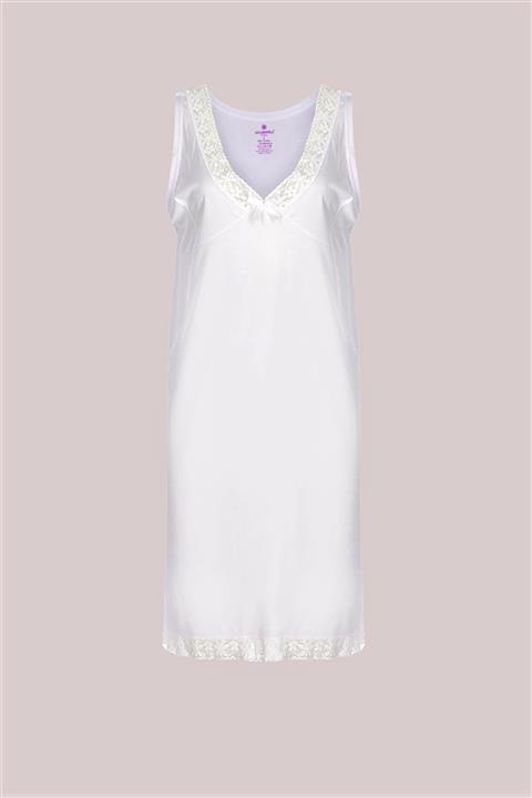 Ceylanoğlu Kadın Beyaz Güpürlü Uzun Kombinezon 3'lü